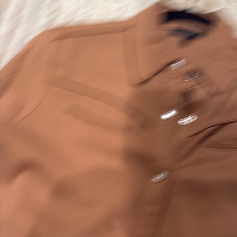 Rag & Bone Camel Shirt with White Button - Picture 3 of 7